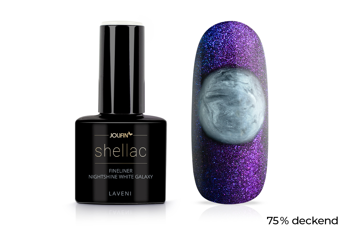 Jolifin LAVENI Shellac Fineliner - nightshine white galaxy 10ml