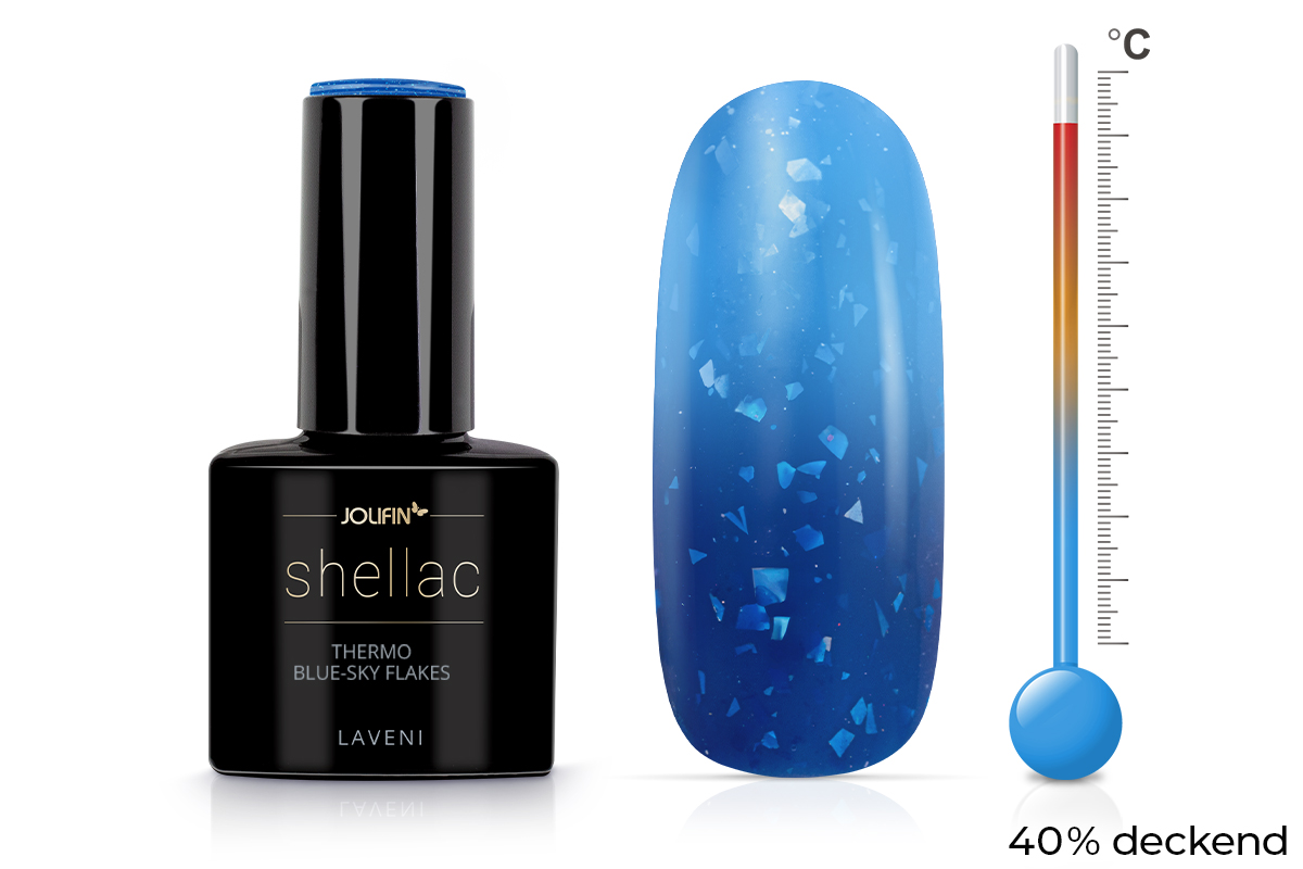 Jolifin LAVENI Shellac - Thermo blue-sky flakes 10ml