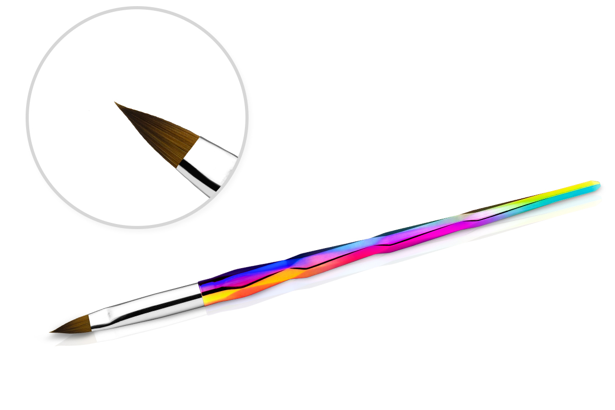 Jolifin Geometric Rainbow Brush - Cat's Tongue Size 4