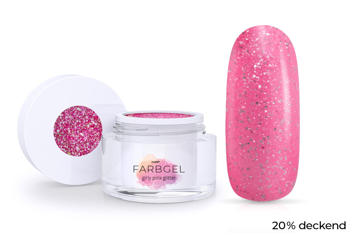 Jolifin Farbgel girly pink Glitter 5ml