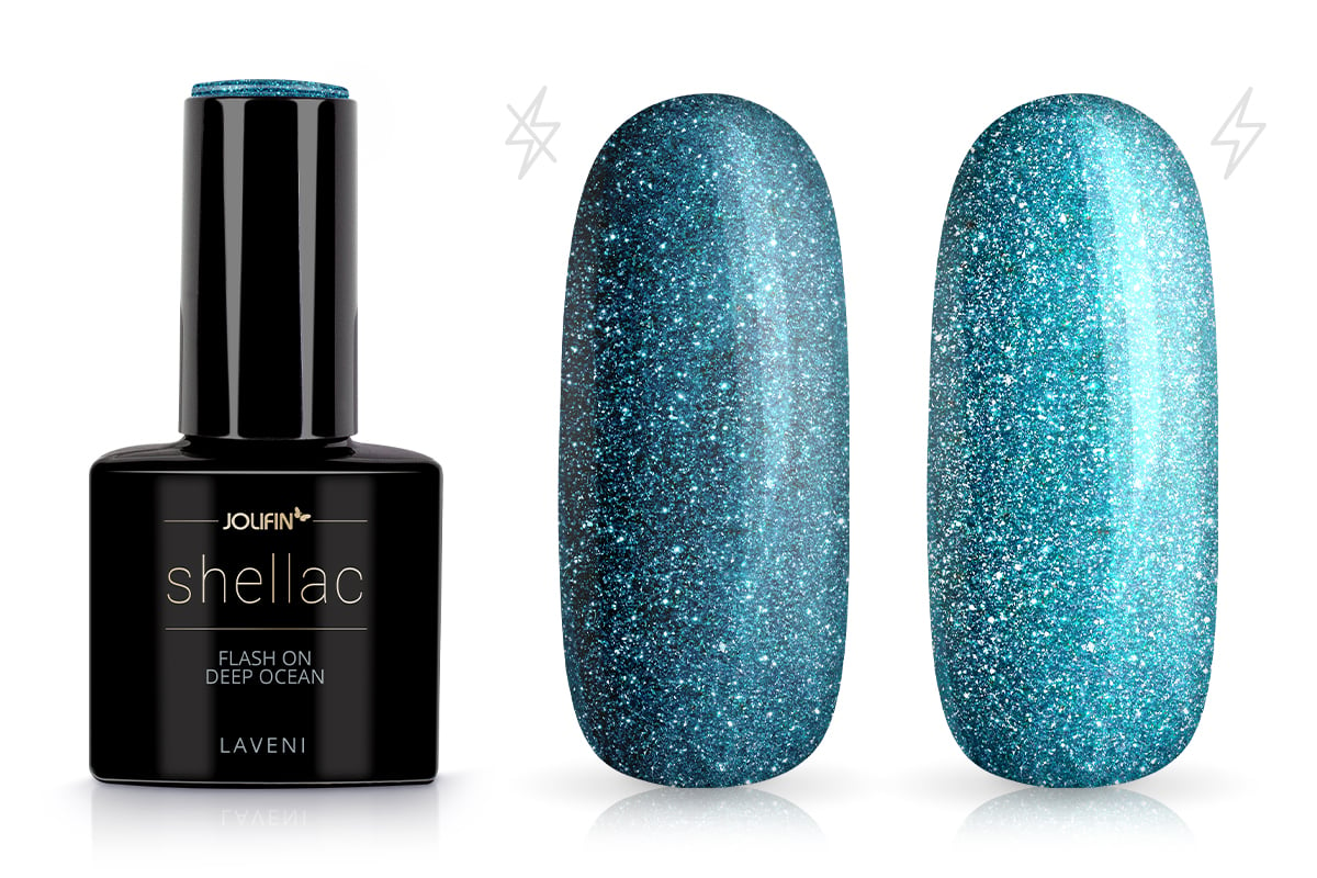 Jolifin LAVENI Shellac - FlashOn deep ocean 10ml