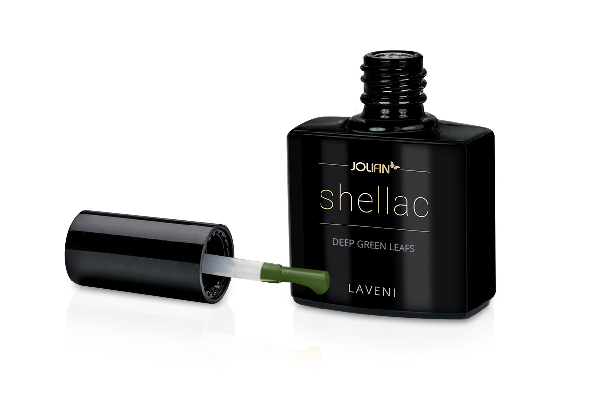 Jolifin LAVENI Shellac - deep green leaves 10ml