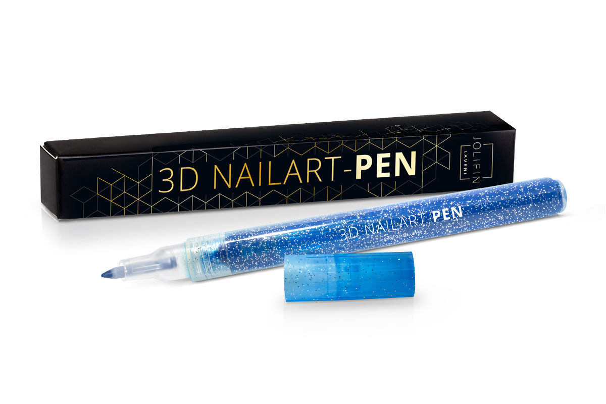 Jolifin LAVENI 3D Nail Art Pen - blue Glitter