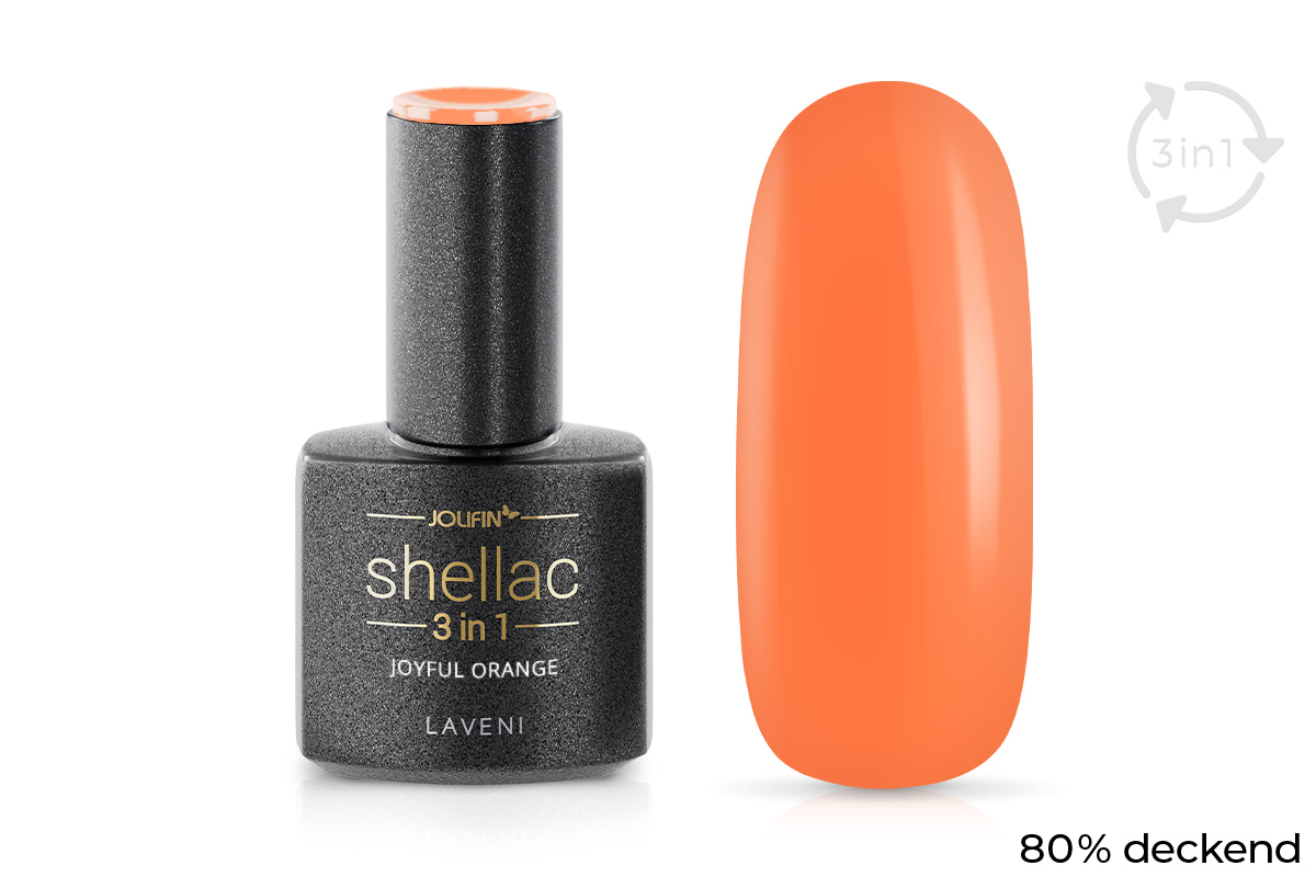 Jolifin LAVENI 3in1 Shellac - joyful orange 10ml