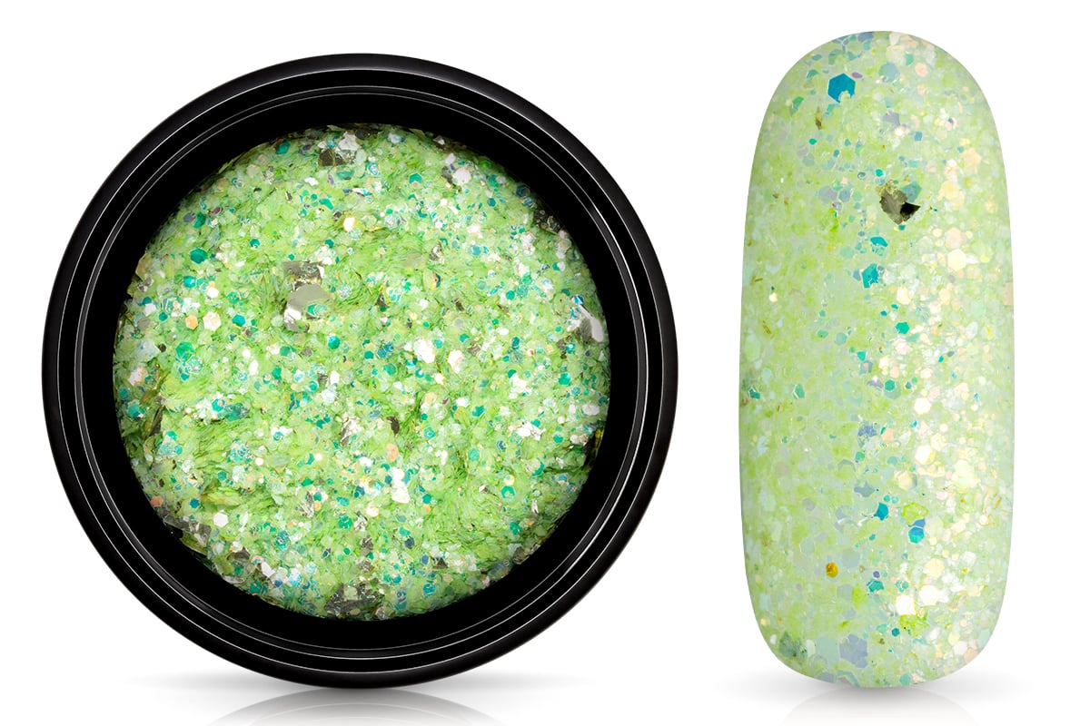 Jolifin LAVENI Foil Flakes Glitter - gold & green