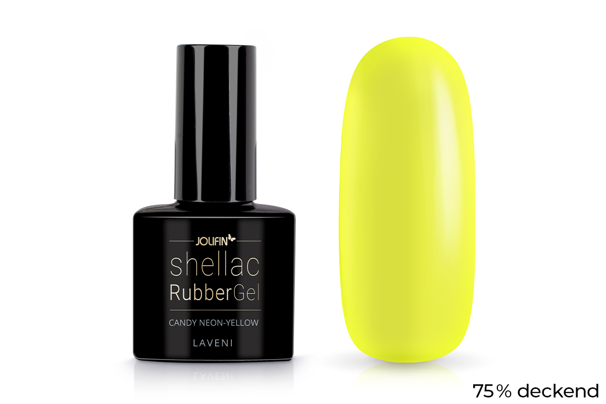 Jolifin LAVENI Shellac - RubberGel candy neon-yellow 10ml