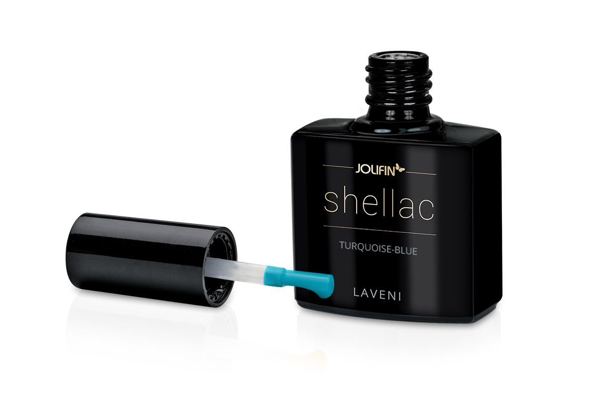 Jolifin LAVENI Shellac - turquoise-blue 10ml