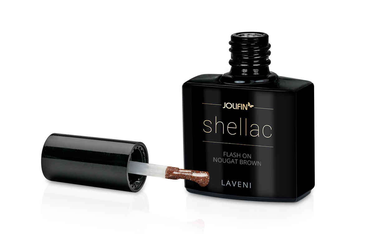 Jolifin LAVENI Shellac - FlashOn nougat brown 10ml 