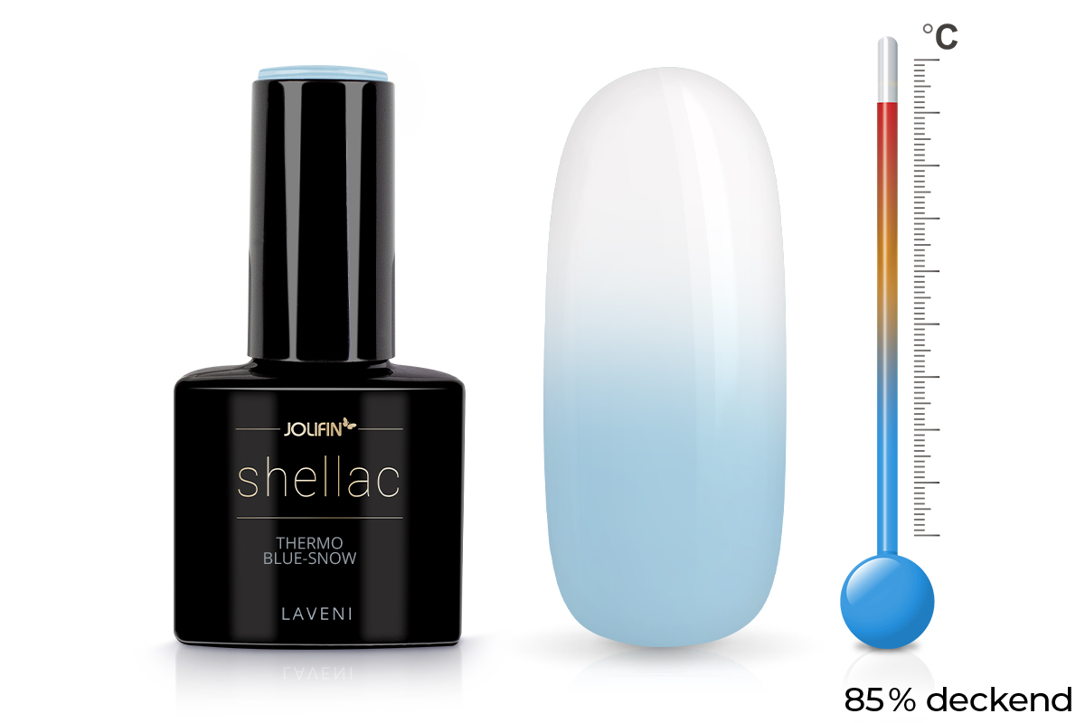 Jolifin LAVENI Shellac - Thermo blue-snow 10ml