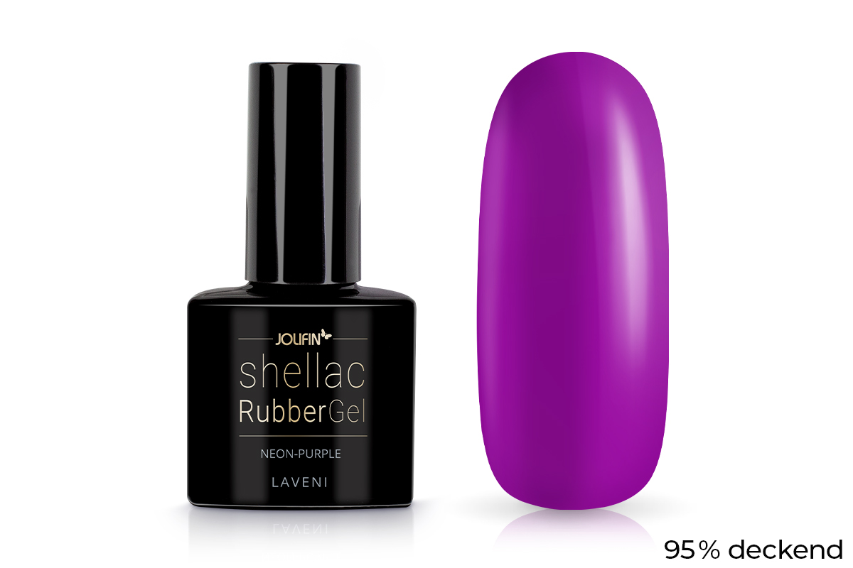 Jolifin LAVENI Shellac RubberBase - neon-purple 10ml