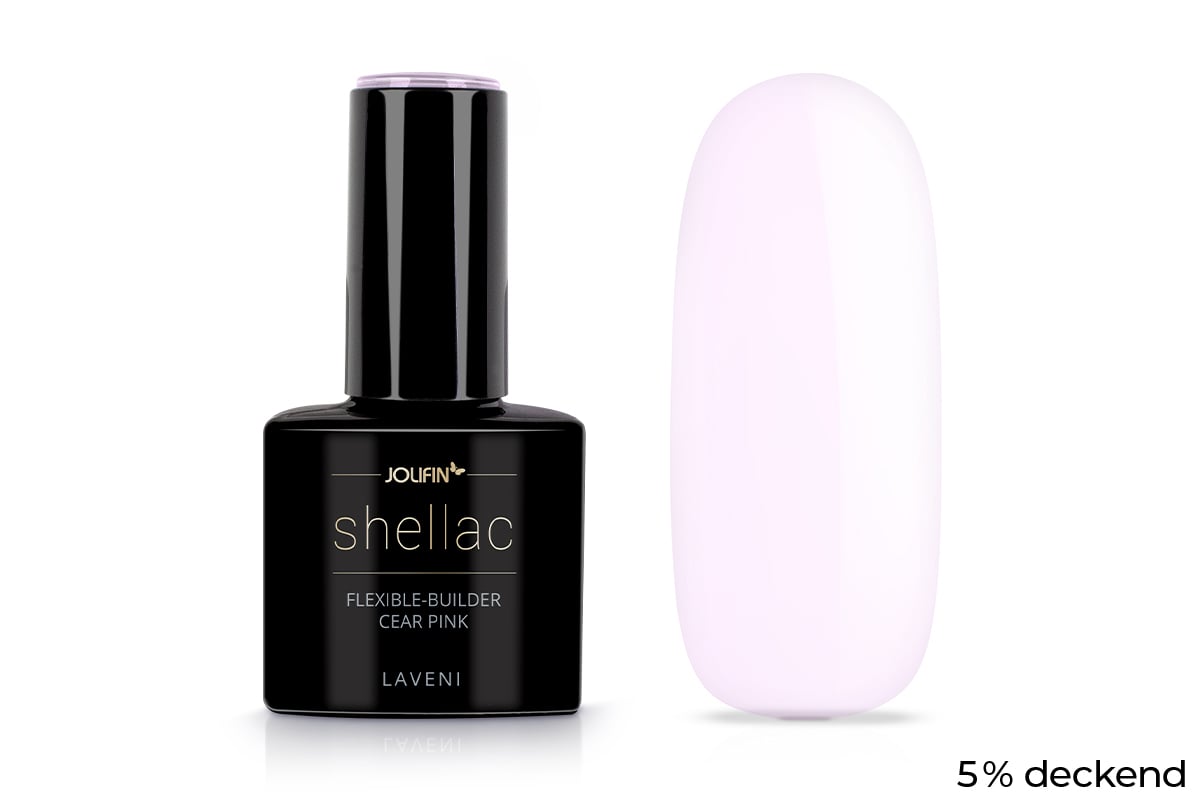 Jolifin LAVENI Shellac - flexible-builder clear-pink 10ml