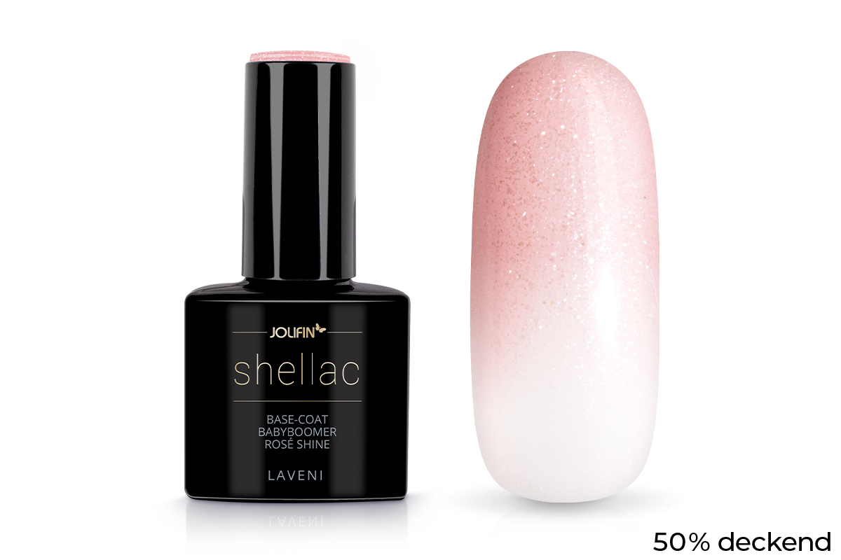 Jolifin LAVENI Shellac - Base-Coat Babyboomer rosé shine 10ml