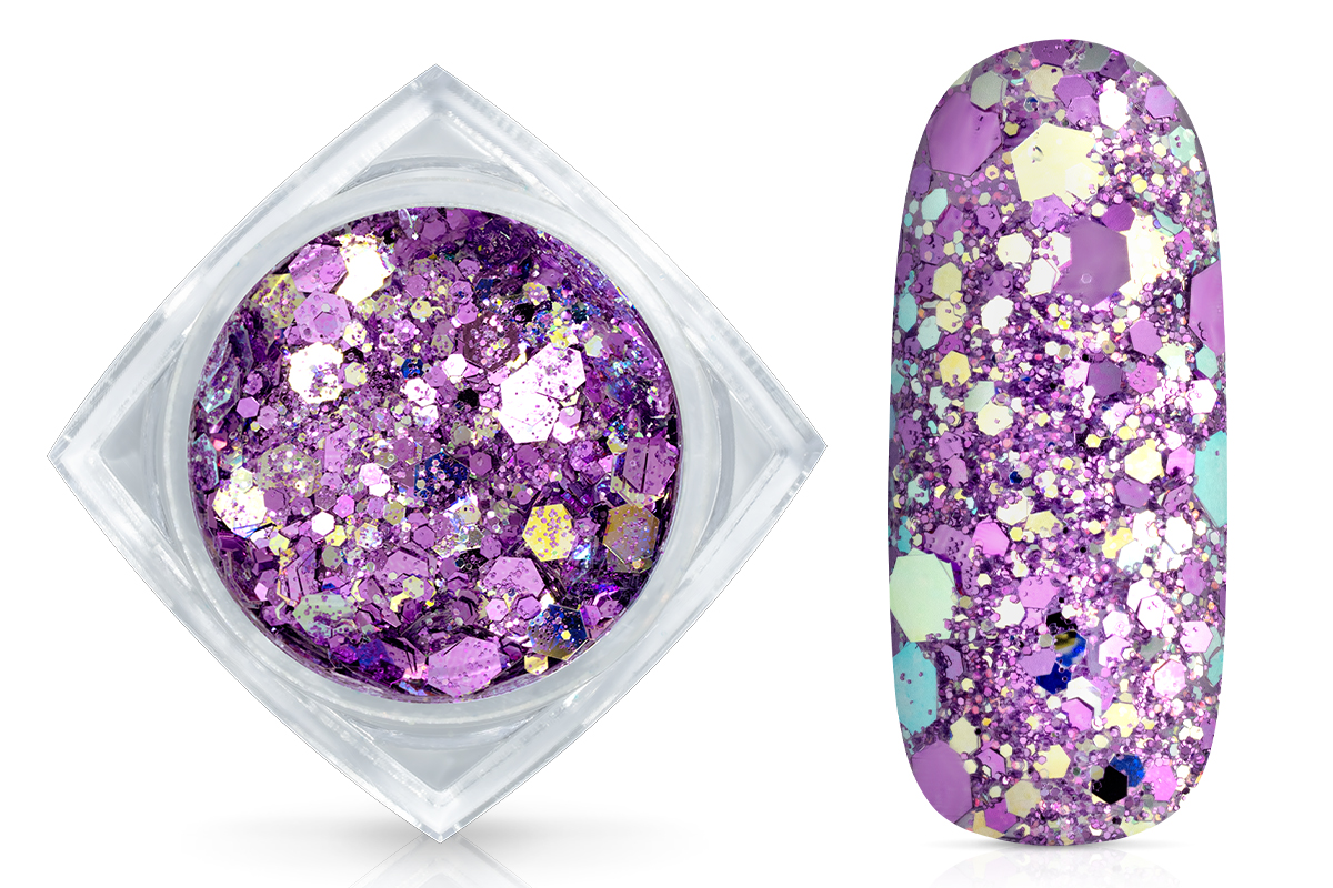 Jolifin Hexagon Glittermix - lavender