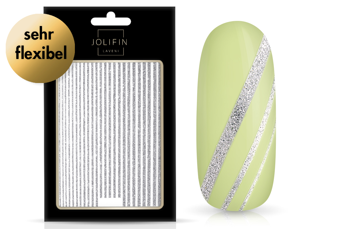 Jolifin LAVENI XL Sticker - Glitter Stripes silver