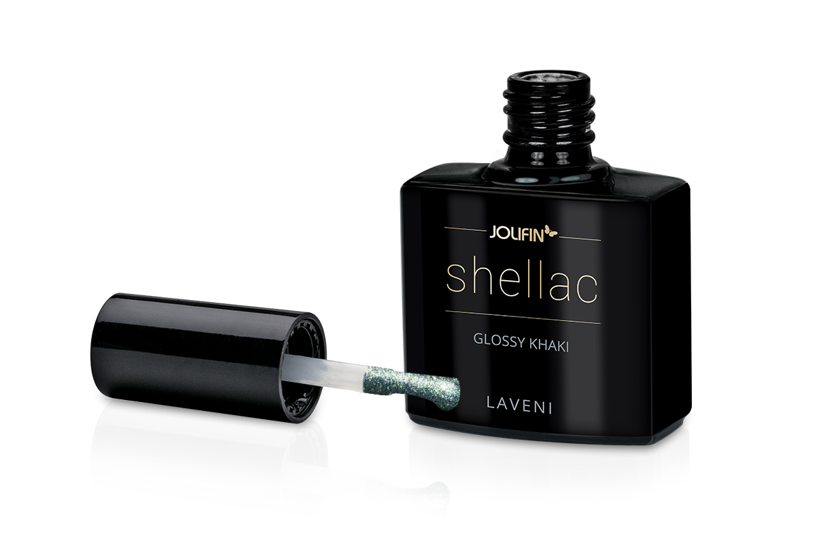 Jolifin LAVENI Shellac - glossy khaki 10ml