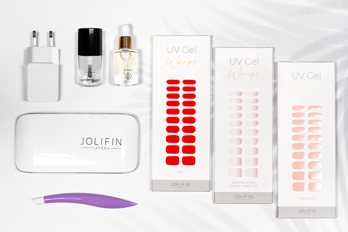 Jolifin LAVENI UV Gel Wraps Starter Set - M