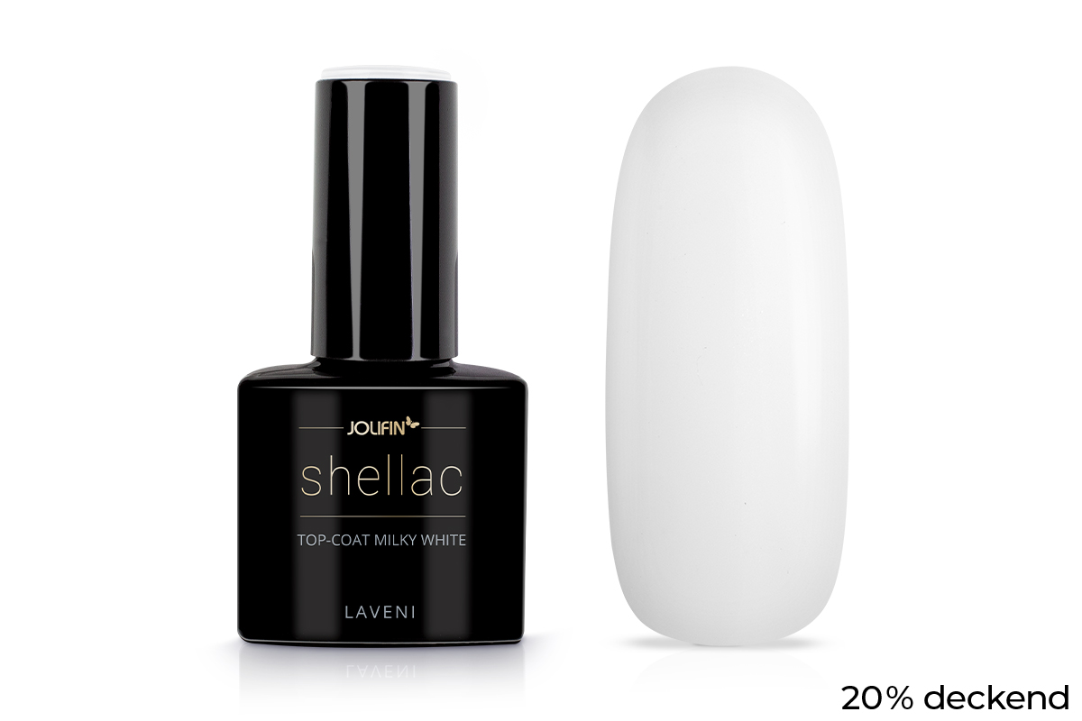 Jolifin LAVENI Shellac - Top-Coat milky white 10ml