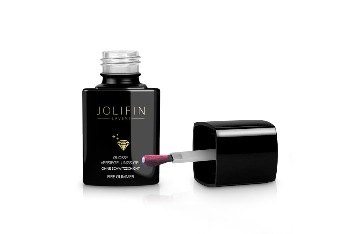 Jolifin LAVENI Glossy Sealing Gel without sweat layer - fire Glimmer 11ml 