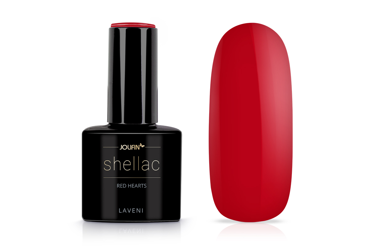 Jolifin LAVENI Shellac - red hearts 10ml