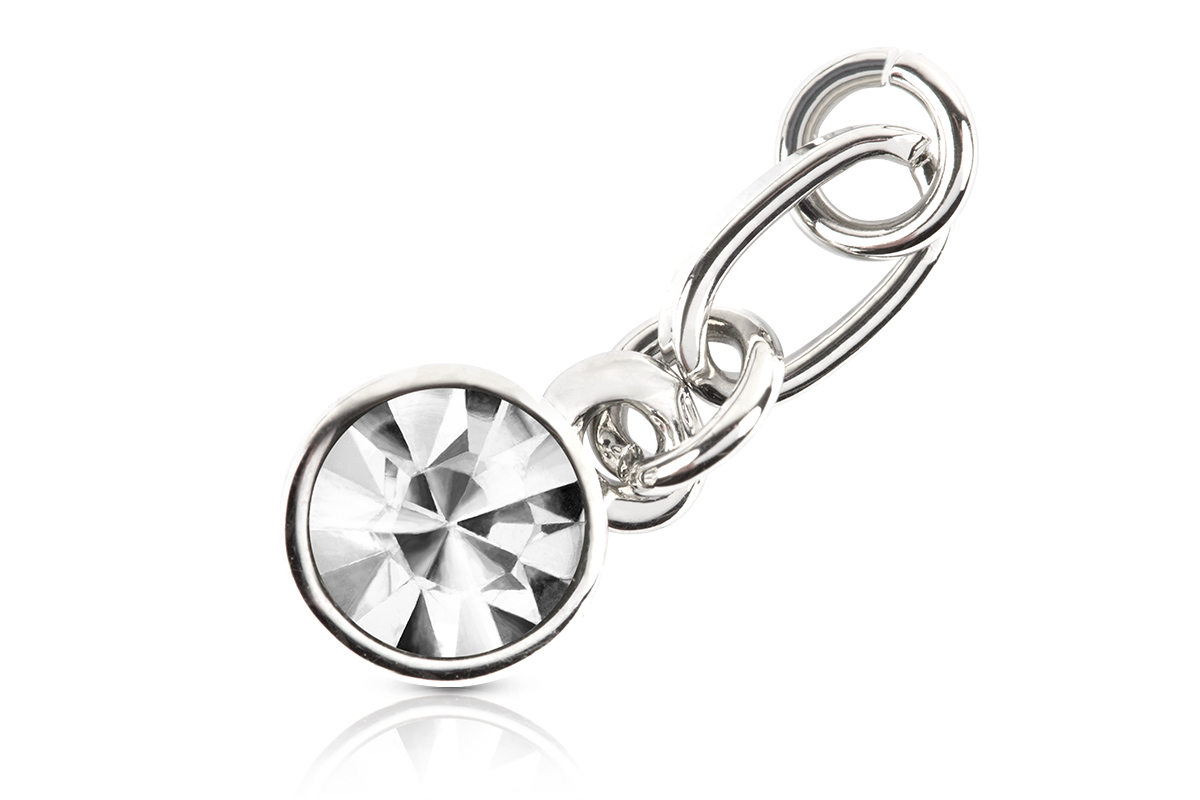 Jolifin nail piercing silver rhinestone