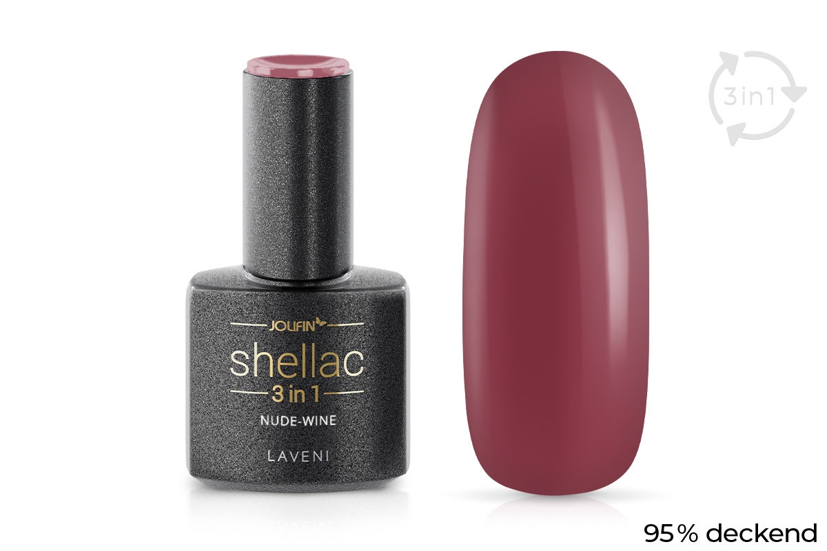 Jolifin LAVENI 3in1 Shellac - nude-wine 10ml