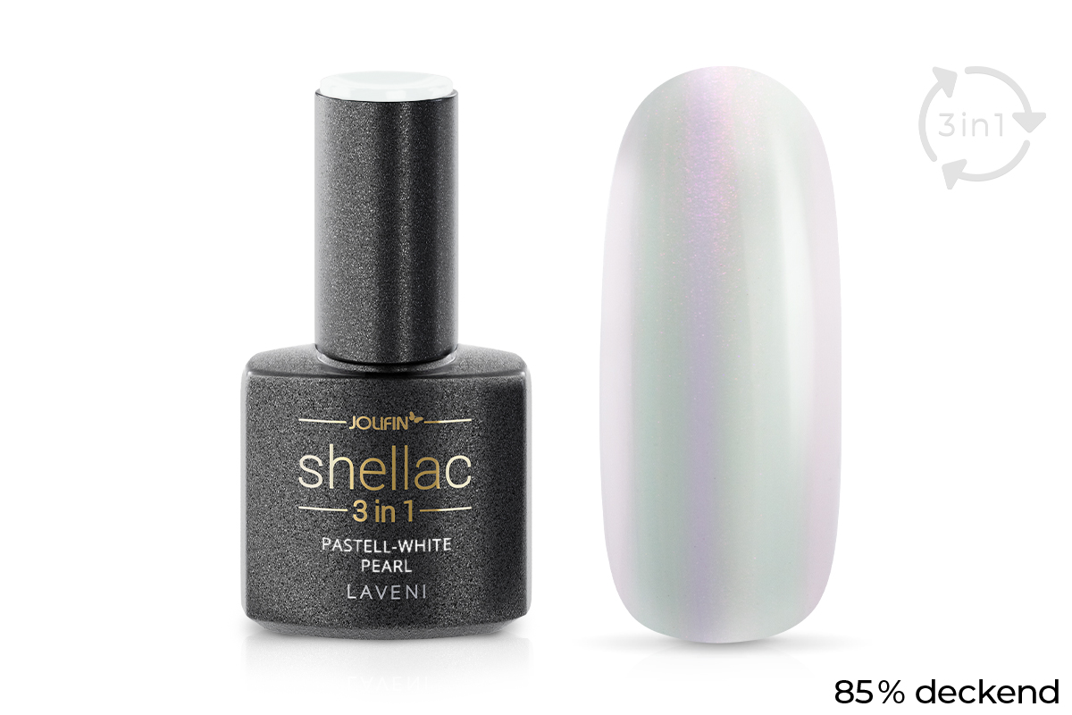 Jolifin LAVENI 3in1 Shellac - pastel-white pearl 10ml