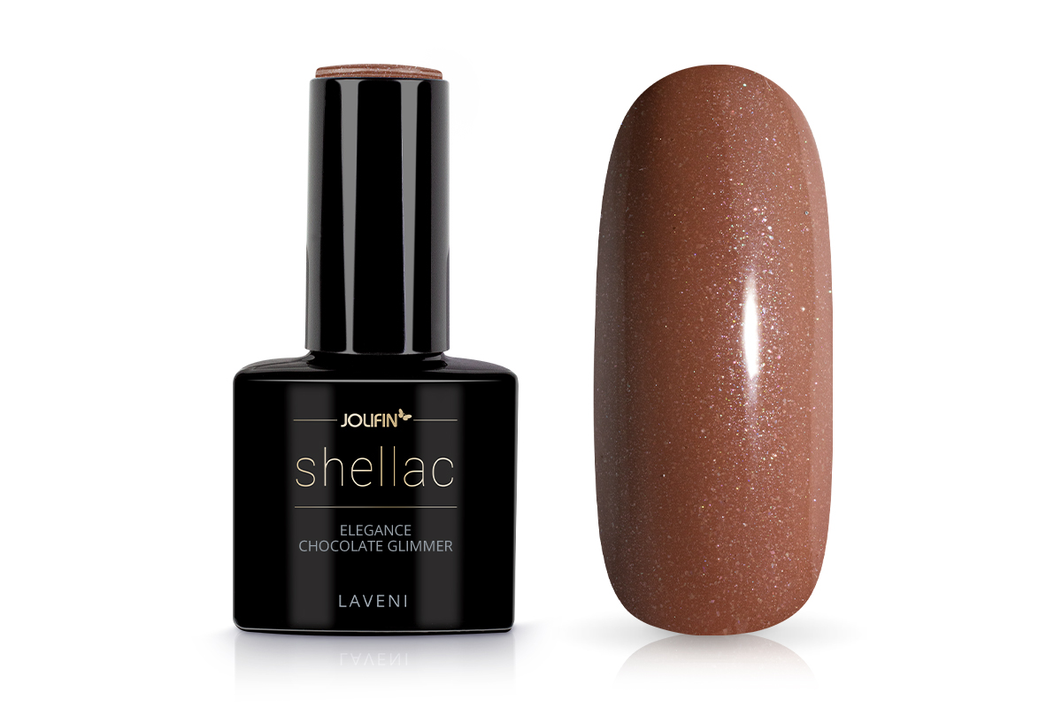 Jolifin LAVENI Shellac - elegance chocolate Glimmer 10ml