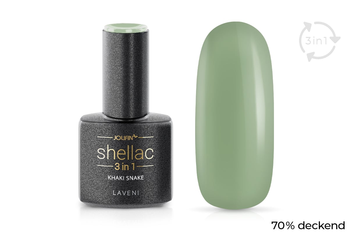 Jolifin LAVENI 3in1 Shellac - khaki snake 10ml