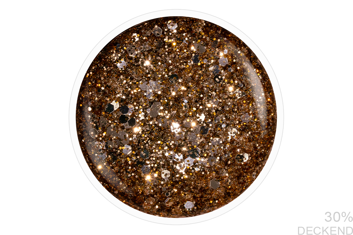 Jolifin LAVENI Shellac - silver-bronce Glitter 10ml