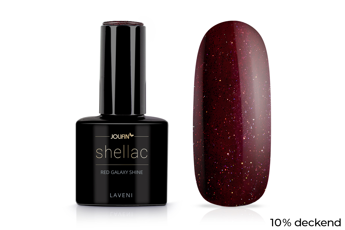 Jolifin LAVENI Shellac - red galaxy shine 10ml