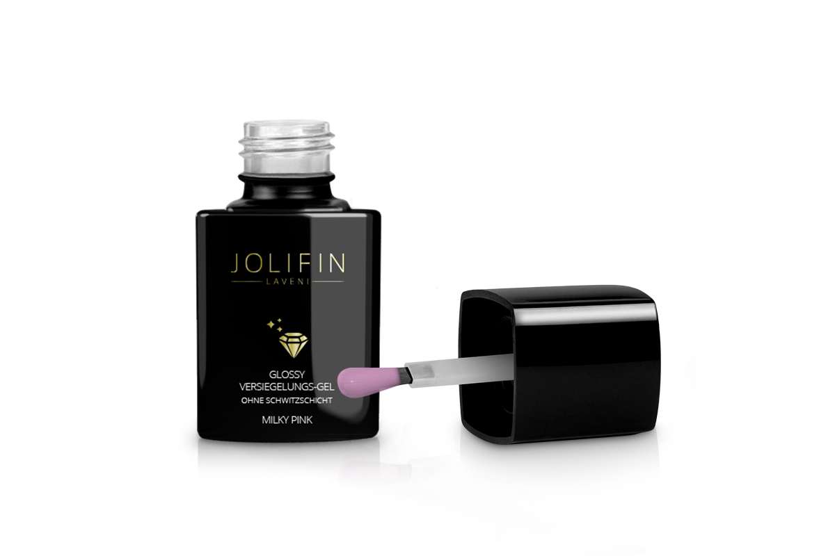 Jolifin LAVENI Glossy Sealing Gel without sweat layer - milky pink 11ml