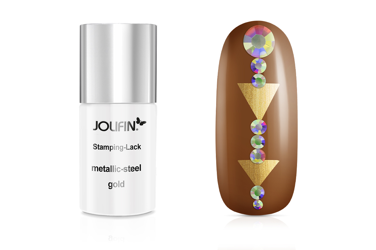 Jolifin Stamping Lacquer - metallic-steel gold 11ml