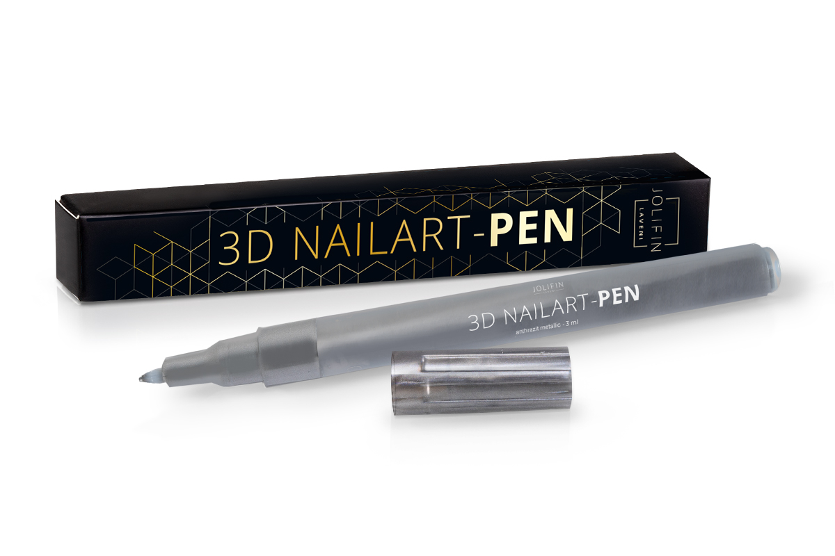 Jolifin LAVENI 3D Nailart-Pen - anthrazit metallic