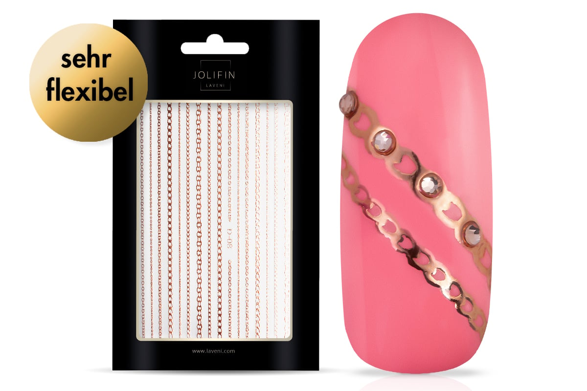 Jolifin LAVENI Stripe Sticker - Kette rosé