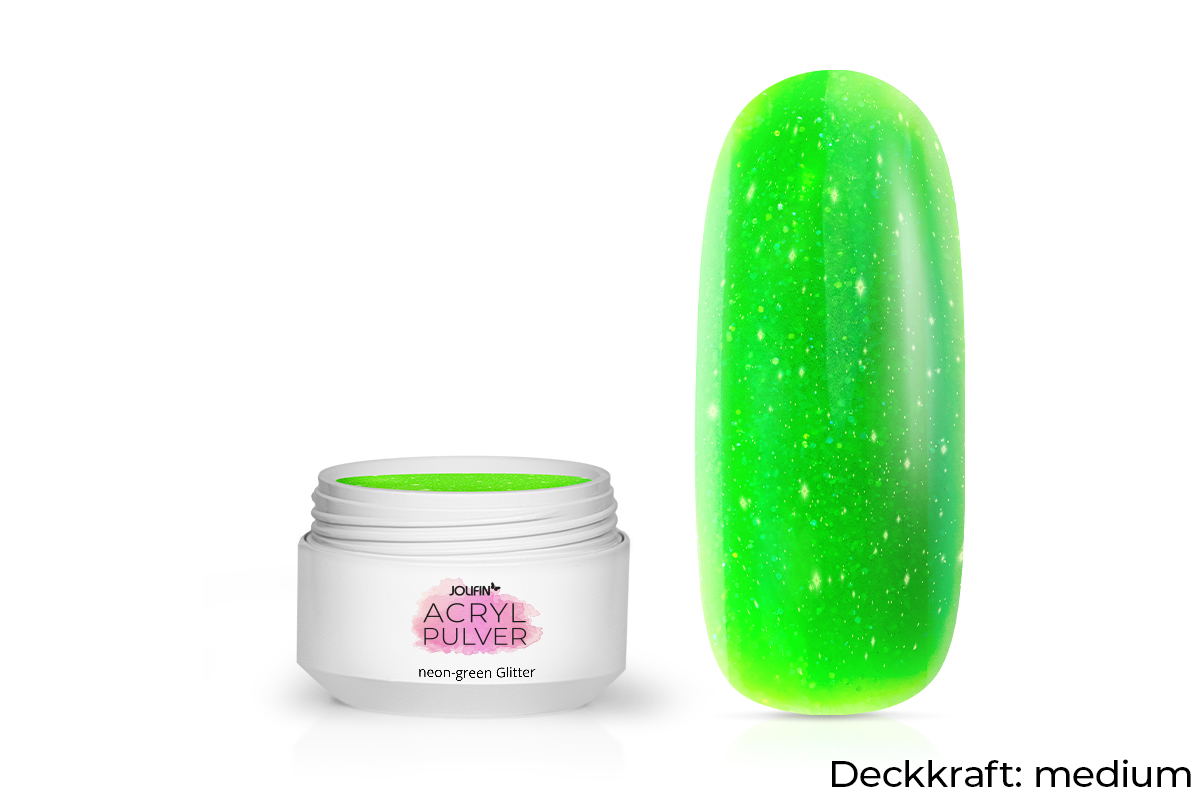 Jolifin Acryl Farbpulver - neon-green Glitter 5g