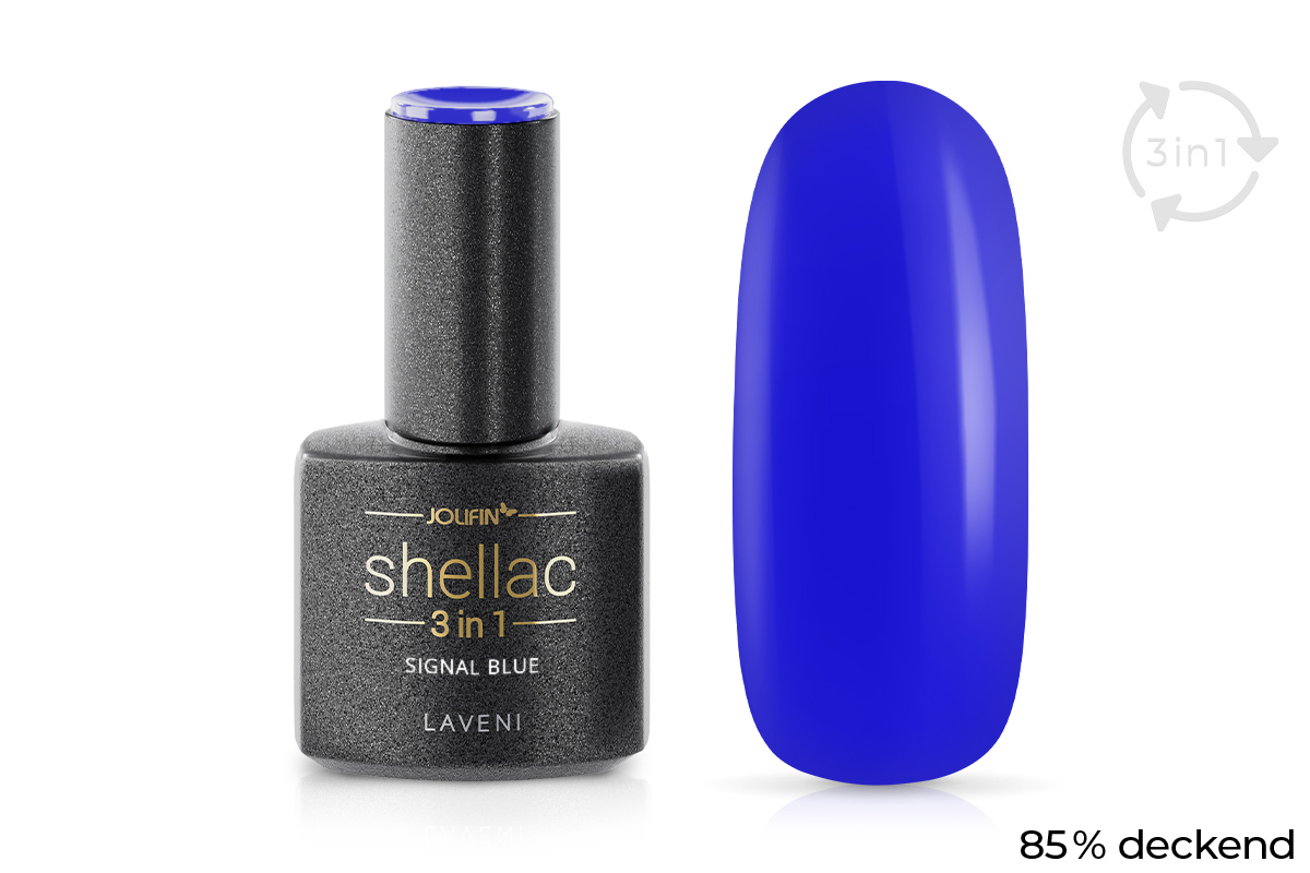 Jolifin LAVENI 3in1 Shellac - signal blue 10ml