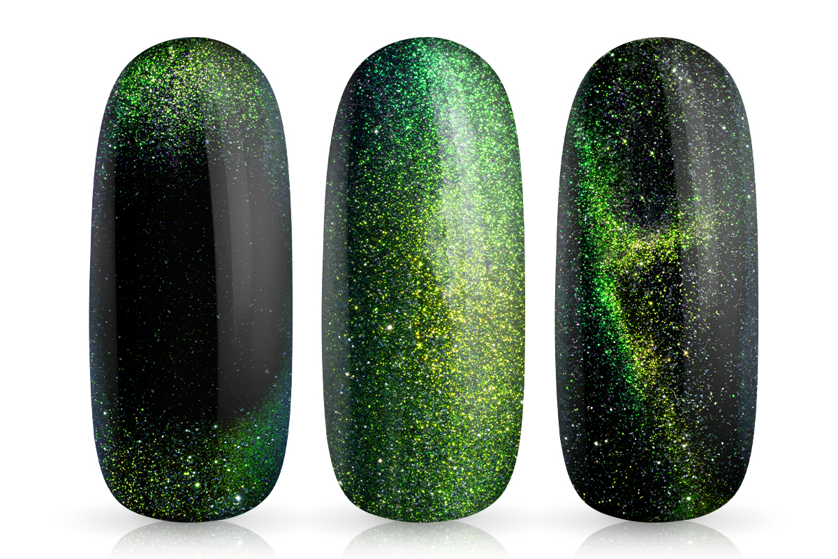 Jolifin LAVENI Shellac - Cat-Eye 9D FlashOn green 10ml