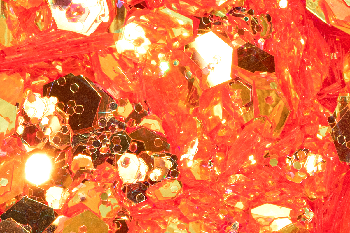 Jolifin Hexagon Glitter - tropical hot orange