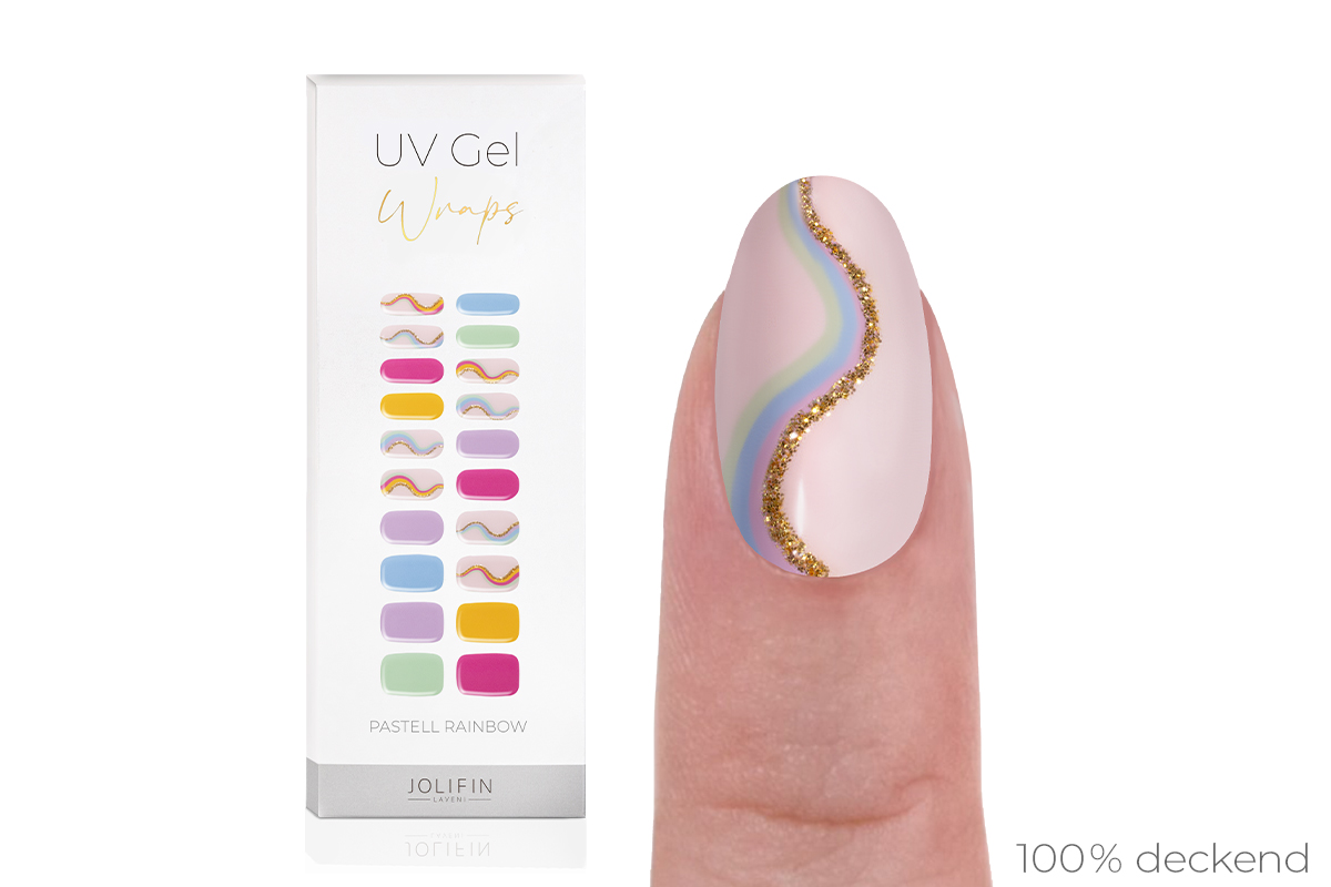 Jolifin LAVENI UV Gel-Wraps - pastell rainbow