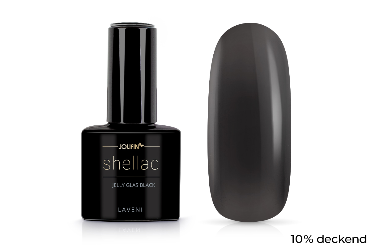 Jolifin LAVENI Shellac - Jelly Glas black 10ml