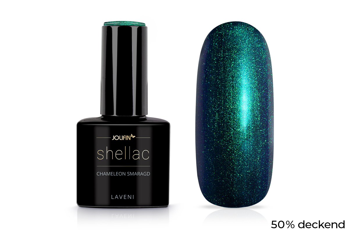 Jolifin LAVENI Shellac - chameleon emerald 10ml