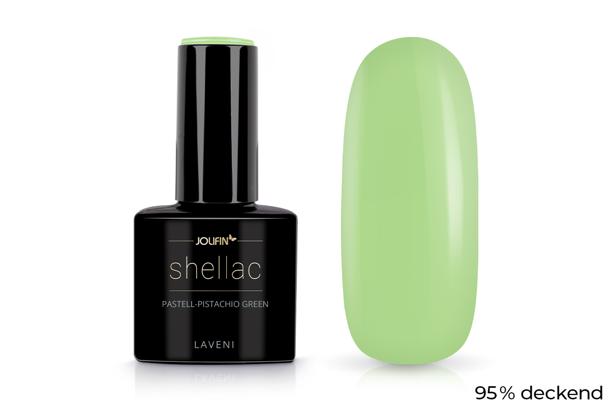 Jolifin LAVENI Shellac - pastel-pistachio green 10ml