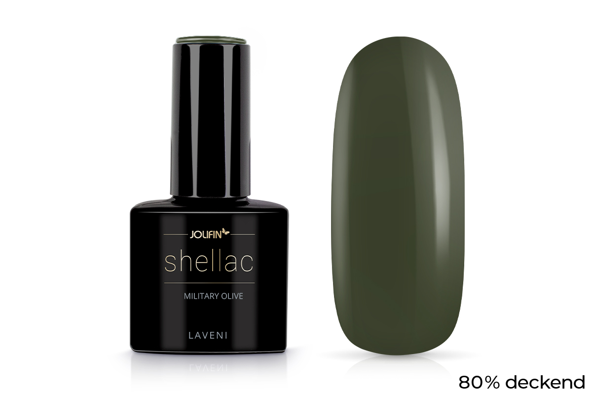 Jolifin LAVENI Shellac - military olive 10ml