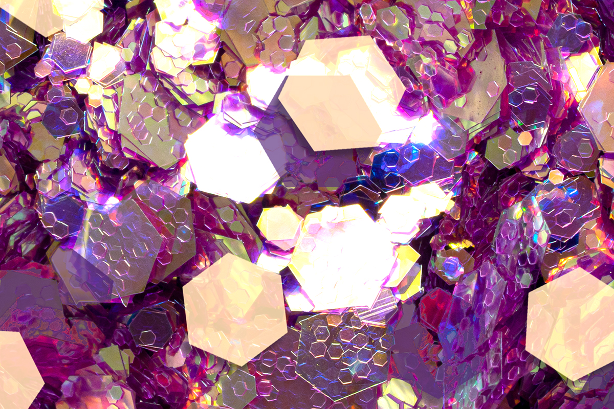 Jolfin Hexagon Glittermix - mermaid plum