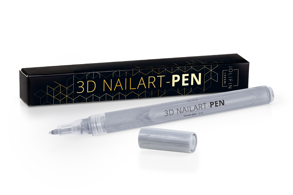 Jolifin LAVENI 3D-Nail Art Pen - Chrome silver