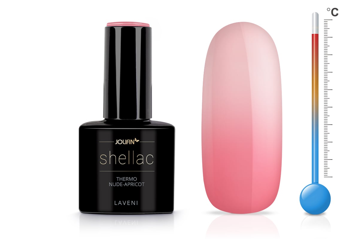 Jolifin LAVENI Shellac - Thermo nude-apricot 10ml 