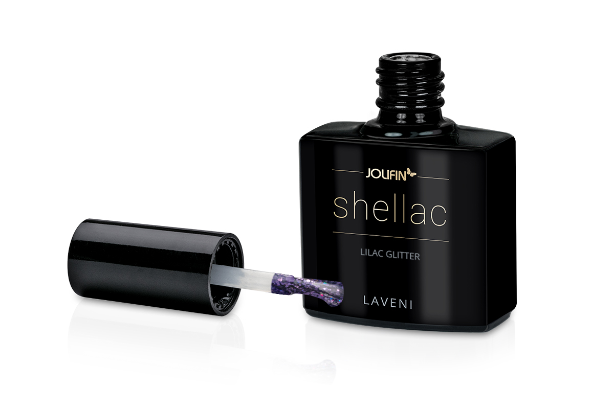 Jolifin LAVENI Shellac - lilac Glitter 10ml