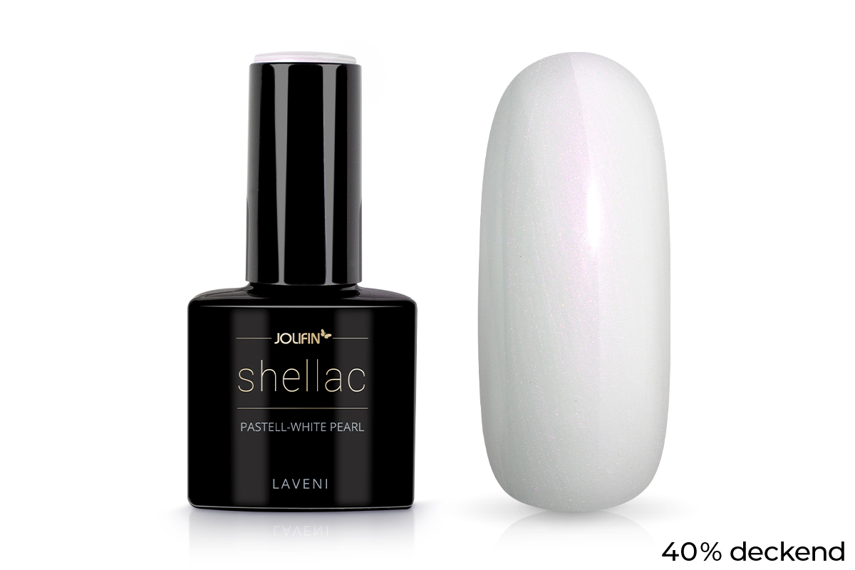 Jolifin LAVENI Shellac - pastel-white pearl 10ml