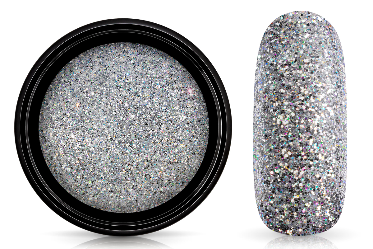 Jolifin LAVENI glitter powder - magic silver fine