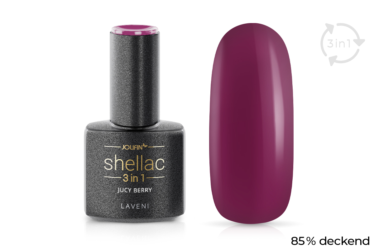 Jolifin LAVENI 3in1 Shellac - juicy berry 10ml